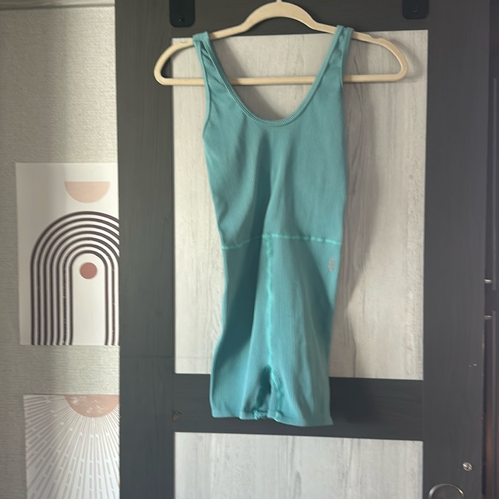 Blue Free People Movement Shorts Body Suit